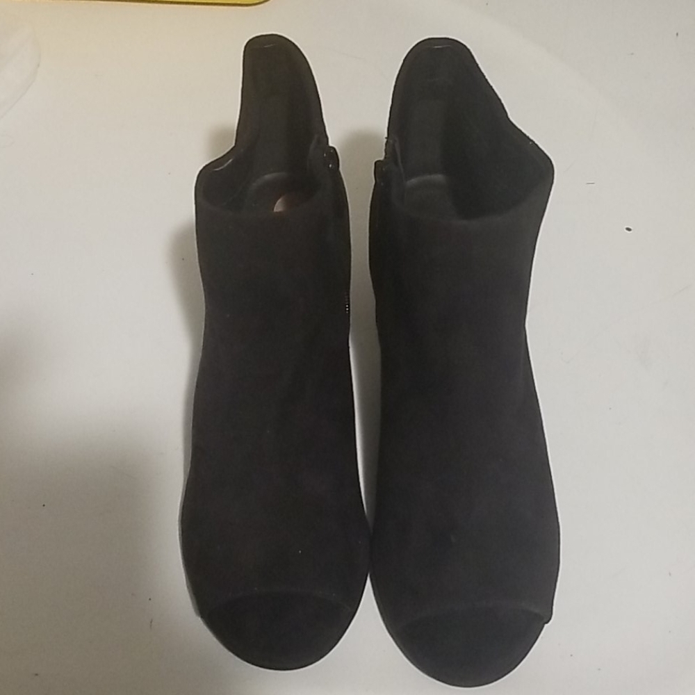 Black peep toe booties